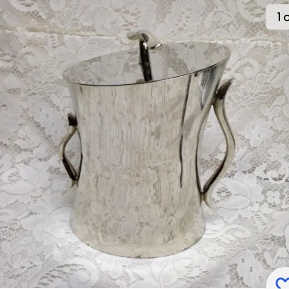 Vintage Towle Silver-plated 3pc Ice Bucket with Lid and Insert  9in x 7.5in x5in